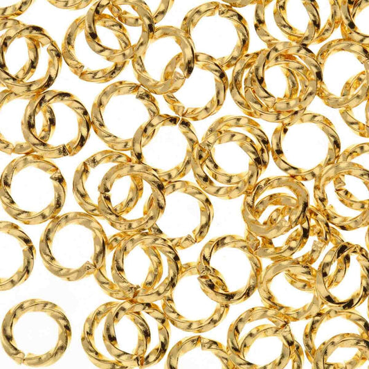 6mm Twisted Jump Ring - Gold