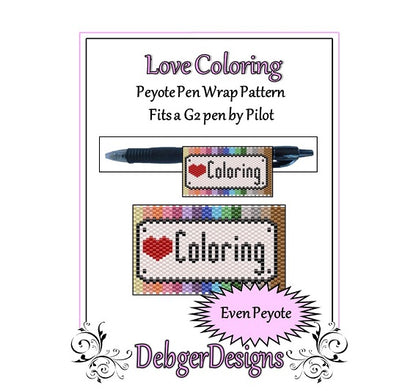 Love Coloring (Colouring) Pen Wrap Pattern - PDF