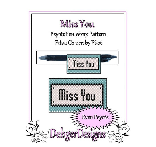 Miss You Pen Wrap Pattern - PDF