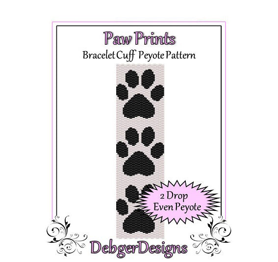 Paw Prints Bracelet Pattern - PDF