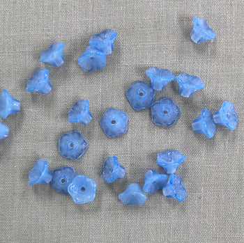 4x6mm Bell Flower - Milky Blue