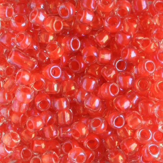 8/0 Color Lined Crystal Poppy - 10 grams