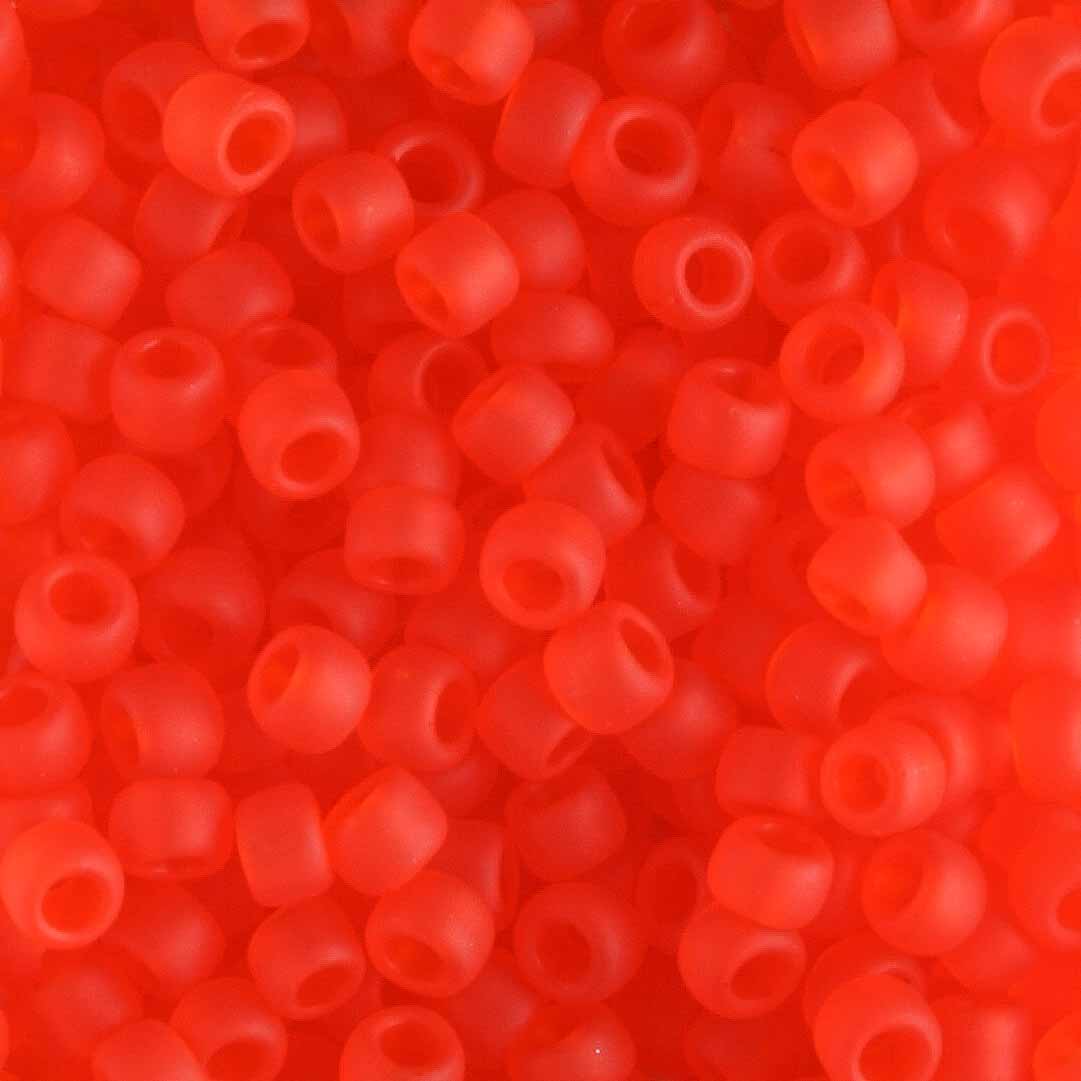 8/0 Transparent Frost Light Siam Ruby - 10 grams