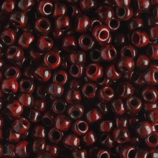 8/0 Hybrid Pepper Red Picasso - 10 grams