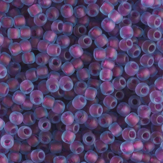 11/0 Color Lined Aqua Purple - 10 grams