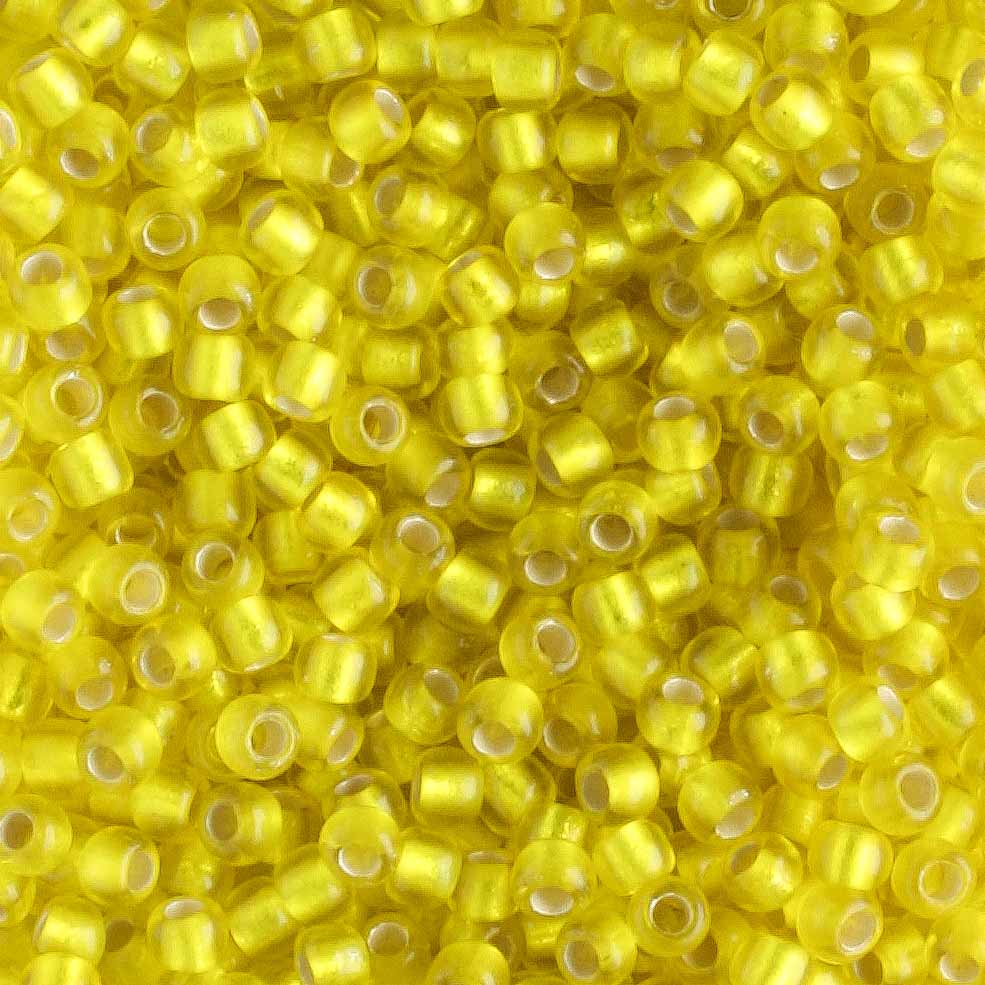 11/0 Silver Lined Frosted Lemon - 10 grams