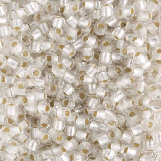 11/0 PermaFinish Silver Lined Frosted Crystal - 10 grams