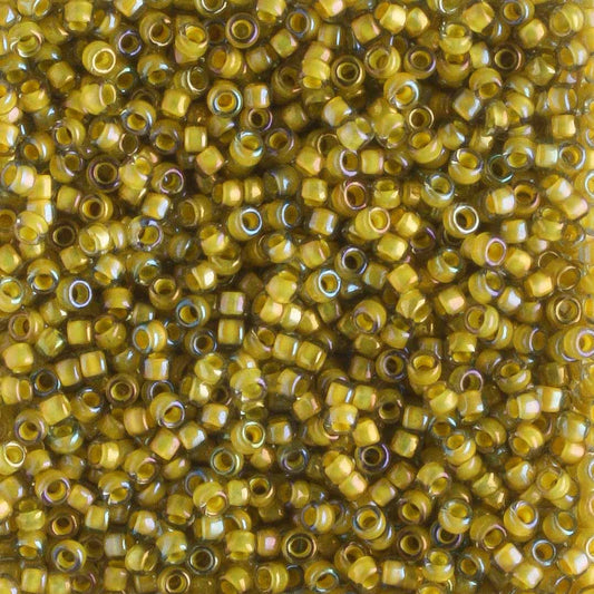 15/0 Color Lined Black Diamond/Yellow - 5 grams