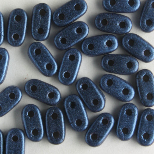 2 Hole Bar Metallic Suede Blue - 10 grams