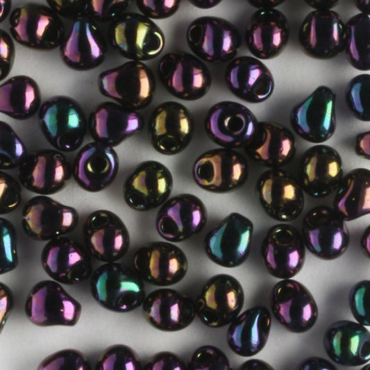 Fringe Bead, Gunmetal Dark Wine
