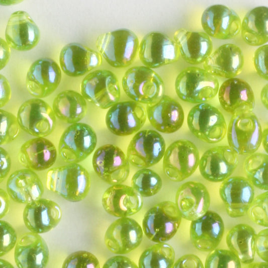 Fringe Bead, Rainbow Lime Green