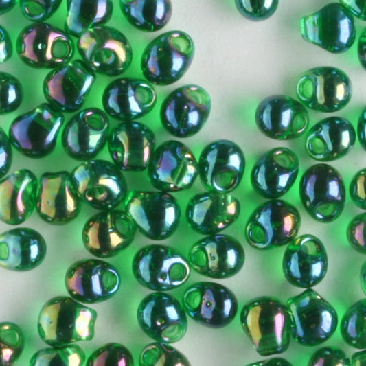 Fringe Bead, Rainbow Green