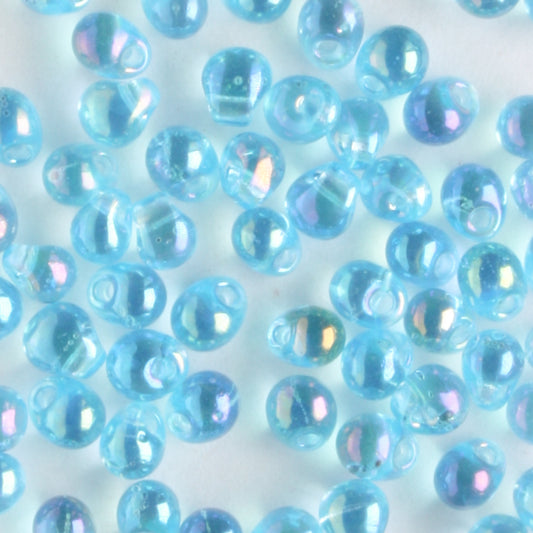 Fringe Bead, Rainbow Light Blue