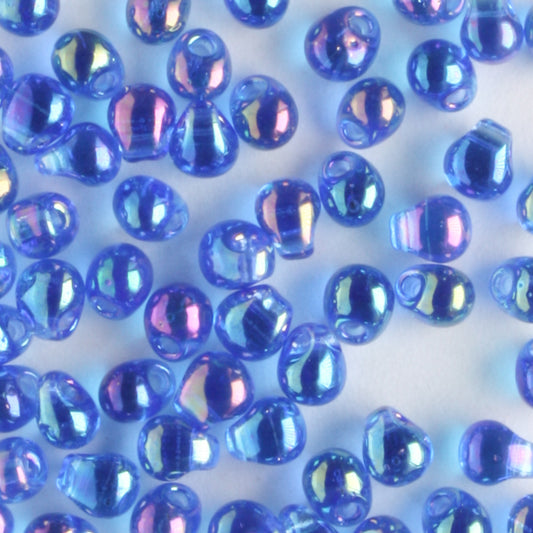 Fringe Bead, Rainbow Medium Blue