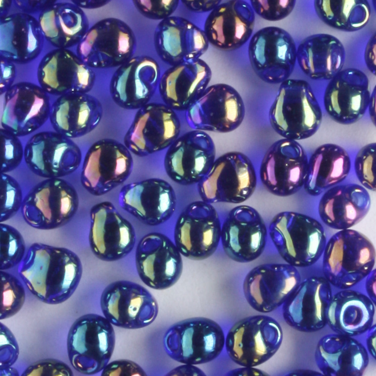 Fringe Bead, Rainbow Cobalt
