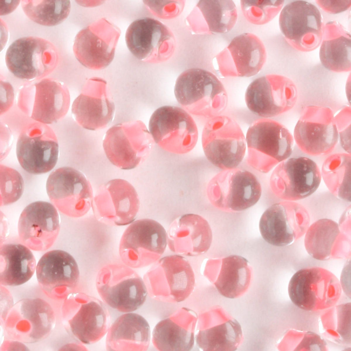 Fringe Bead, Color Lined Pink