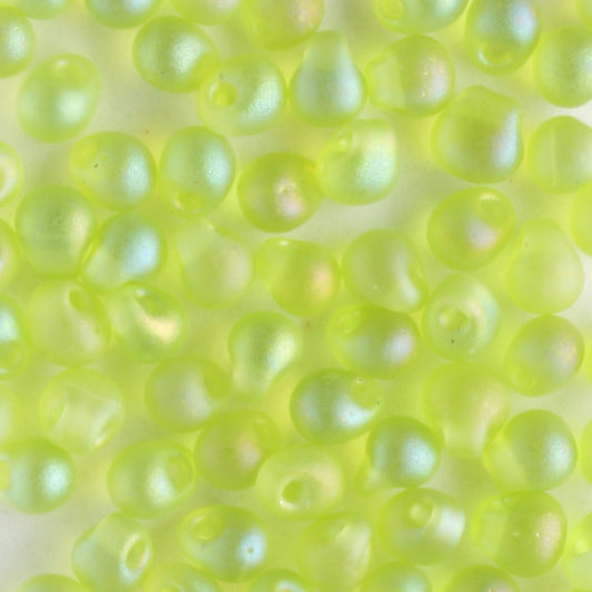 Fringe Bead, Rainbow Lime Green