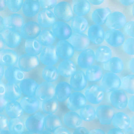 Fringe Bead, Rainbow Light Blue