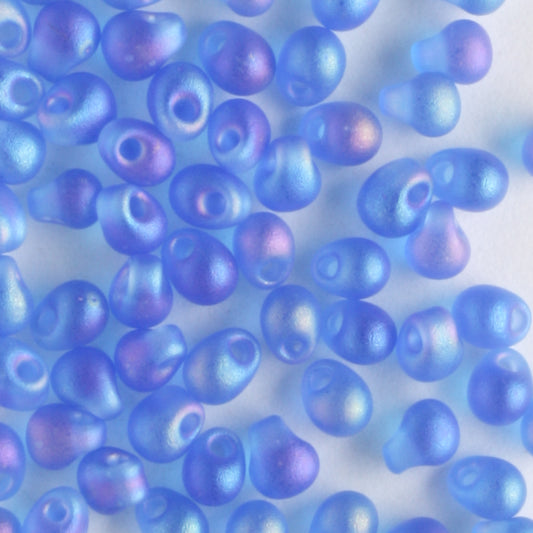 Fringe Bead, Rainbow Medium Blue