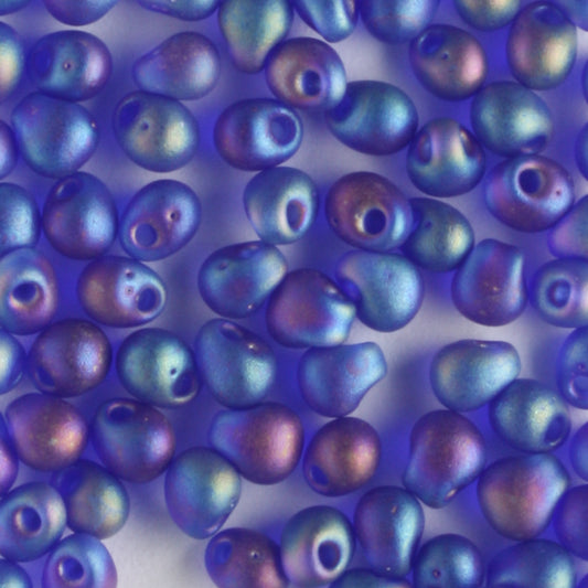 Fringe Bead, Rainbow Cobalt