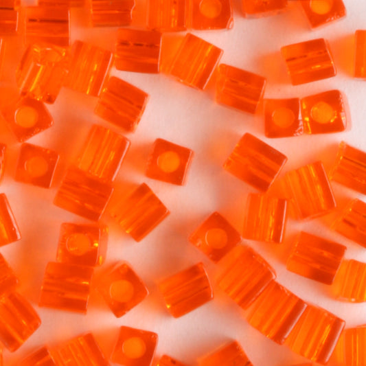 3mm Cube, Transparent Orange - 10 grams