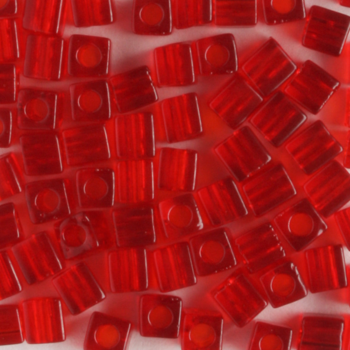 3mm Cube, Transparent Red - 10 grams