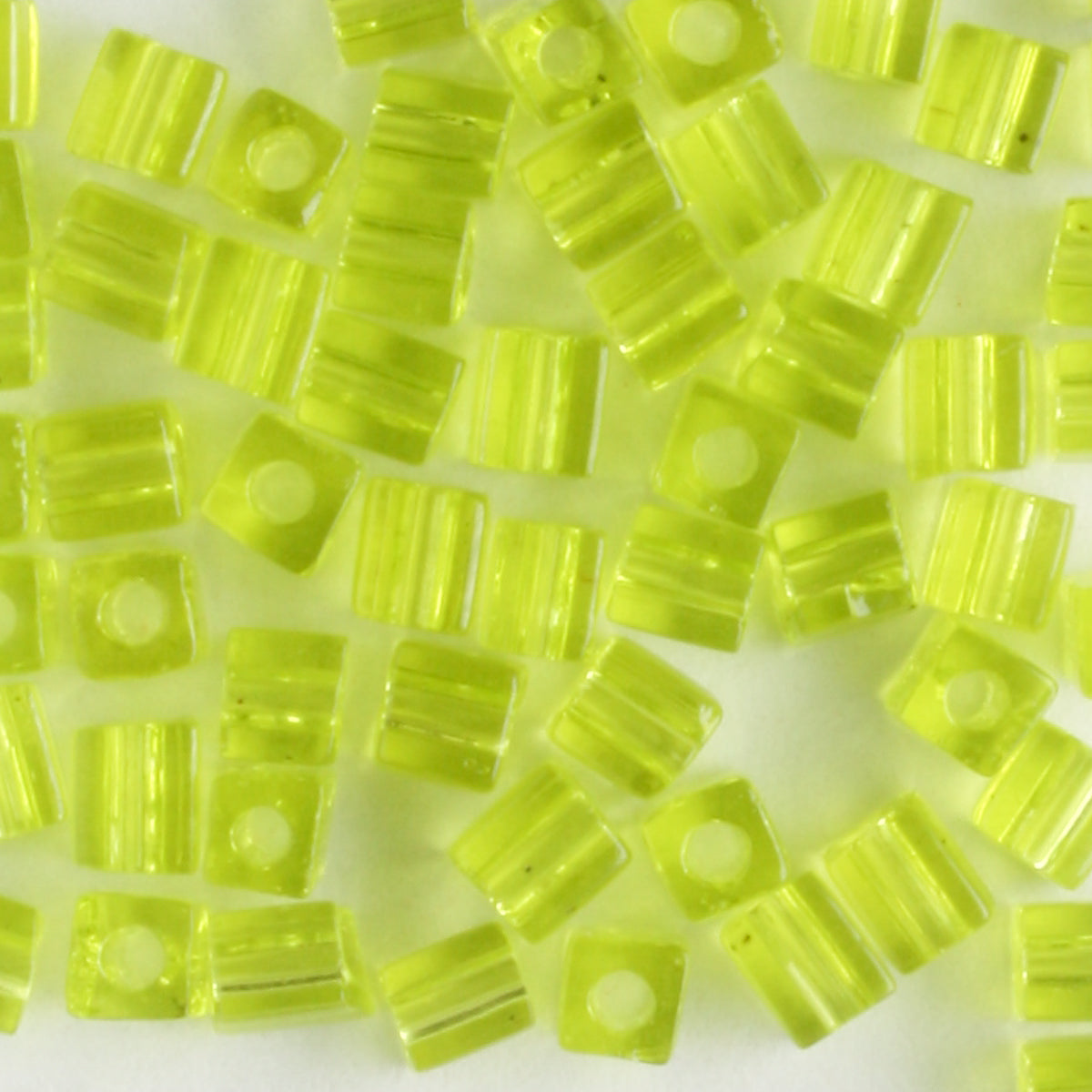 3mm Cube, Transparent Lime - 10 grams