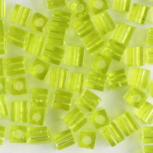 3mm Cube, Transparent Lime - 10 grams