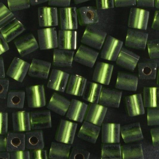 3mm Cube Silver Lined Olive