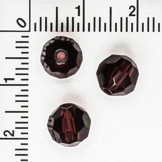 7mm Faceted Round Purple - 25 beads