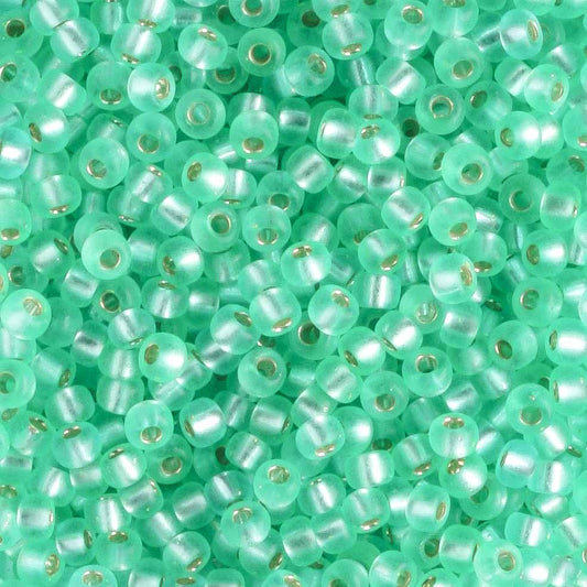 11/0 Silver Lined Mint - 10 grams