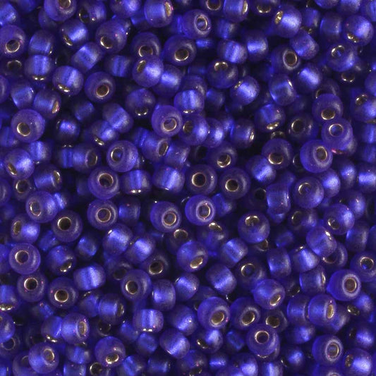 11/0 Silver Lined Matte Blue - 10 grams