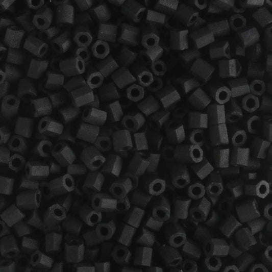 11/0 Hex Matte Black - 10 grams