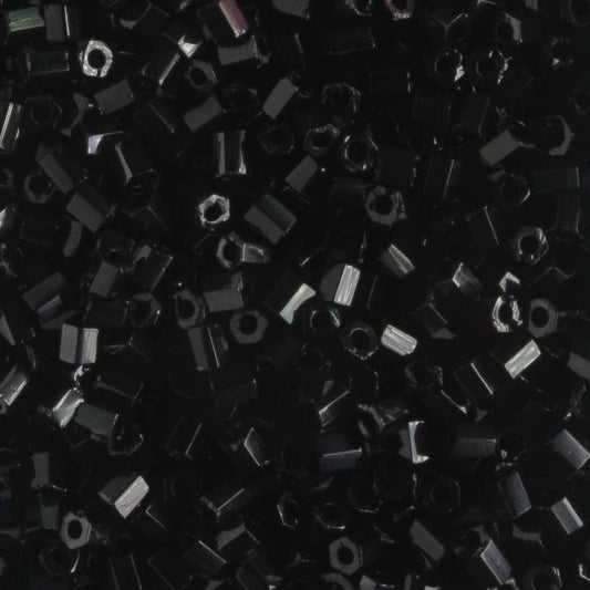11/0 Hex Black - 10 grams