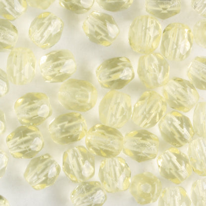4mm Round Fire Polish Jonquil