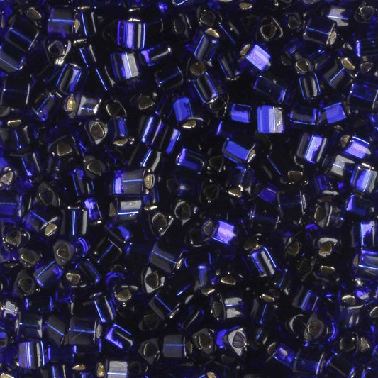 11/0 Triangle Silver Lined Cobalt - 10 grams