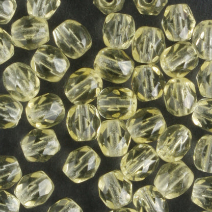 4mm Round Fire Polish Jonquil