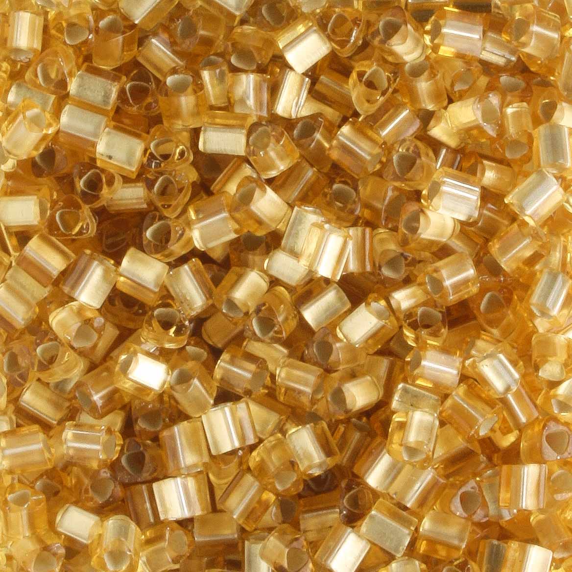 11/0 Triangle Silver Lined Gold - 10 grams