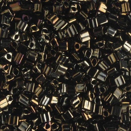 11/0 Triangle Metallic Olive - 10 grams