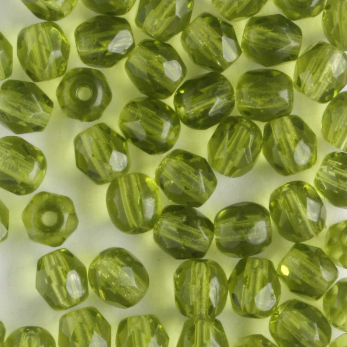 4mm Round Fire Polish Olivine Green