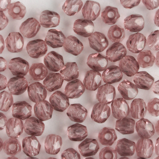 3mm Round Fire Polish Medium Amethyst