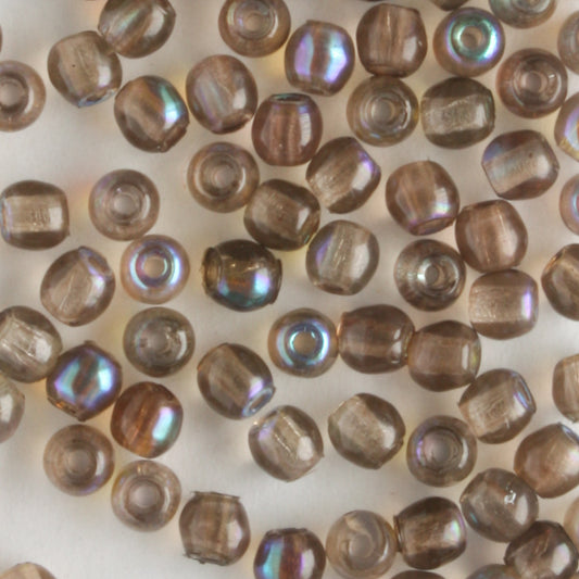 3mm Druk Smoked Topaz AB - 100 beads