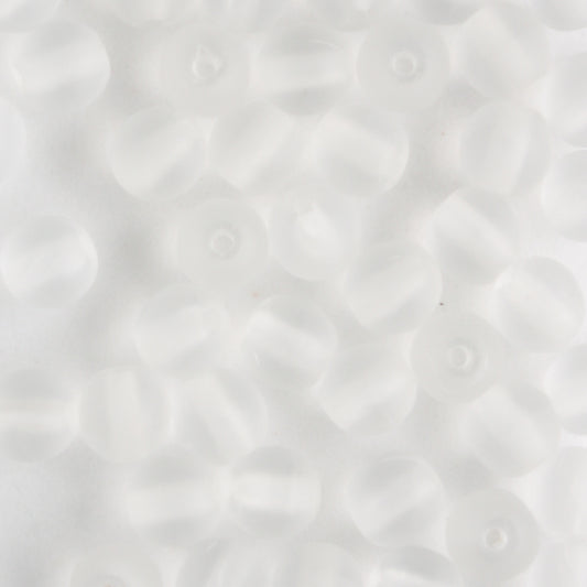 4mm Druk Clear Matte - 100 beads