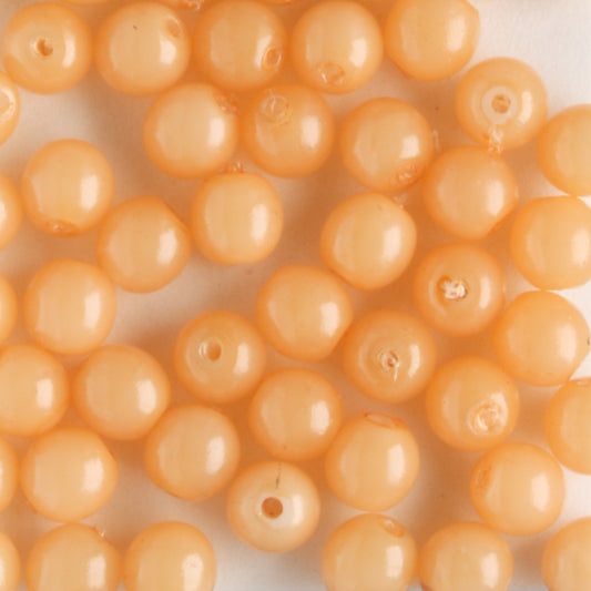 4mm Druk Opaque Light Peach - 100 beads
