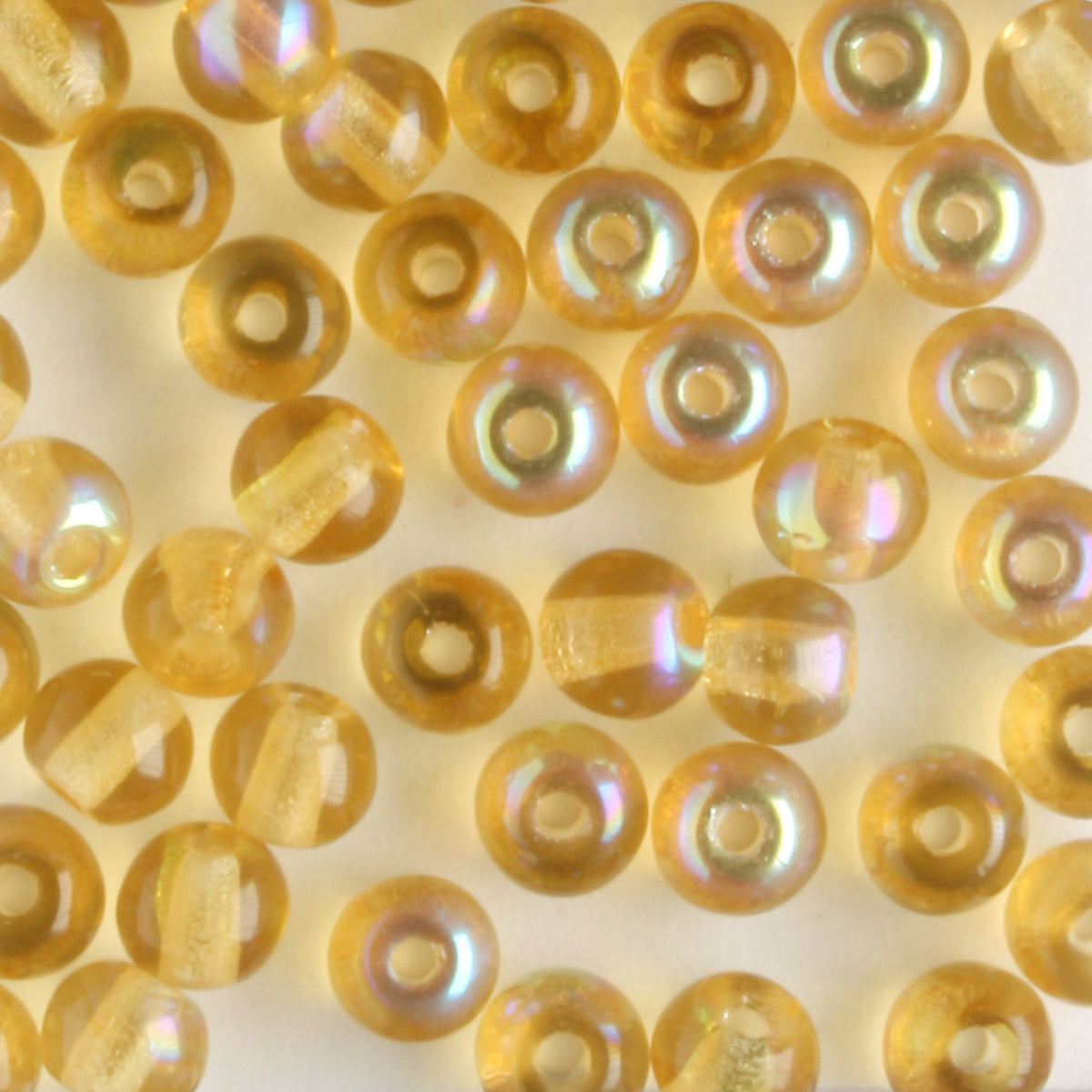 4mm Druk Light Amber AB - 100 beads