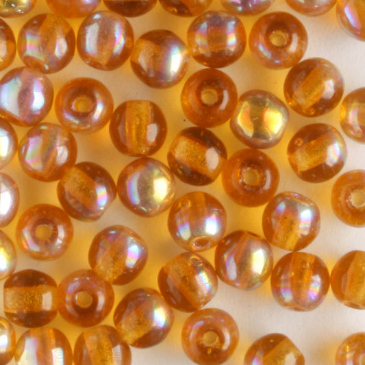 4mm Druk Topaz AB - 100 beads