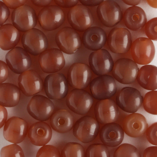 4mm Druk Carnelian - 100 beads