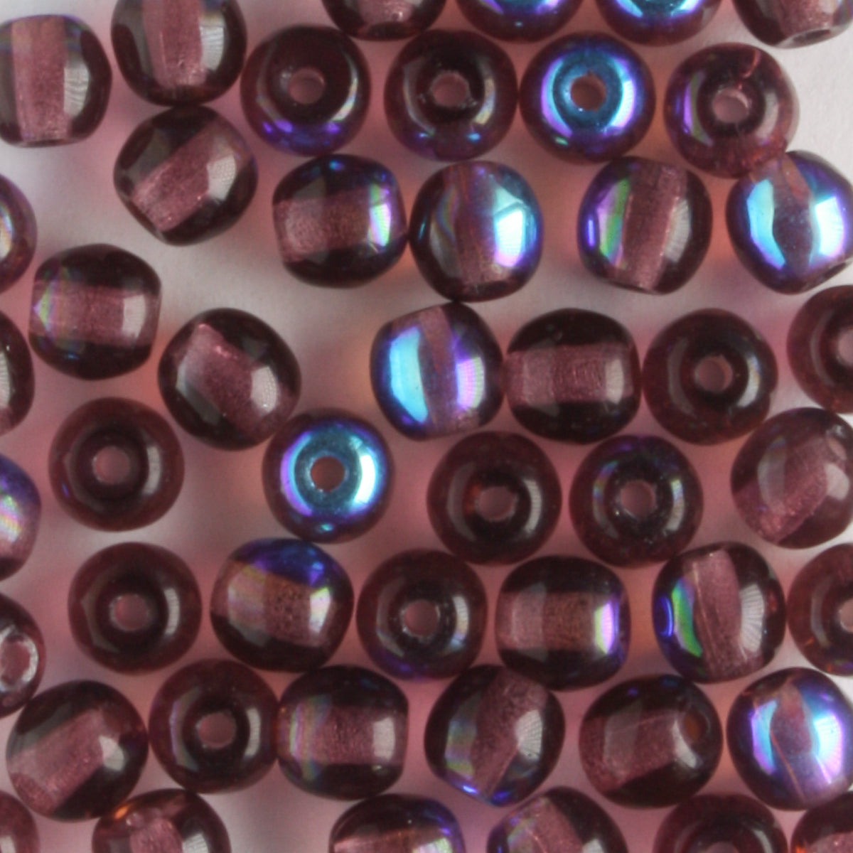 4mm Druk Amethyst AB - 100 beads