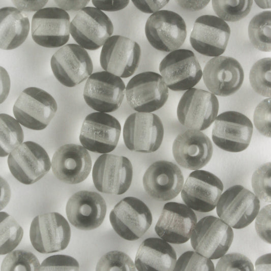 4mm Druk Black Diamond - 100 beads