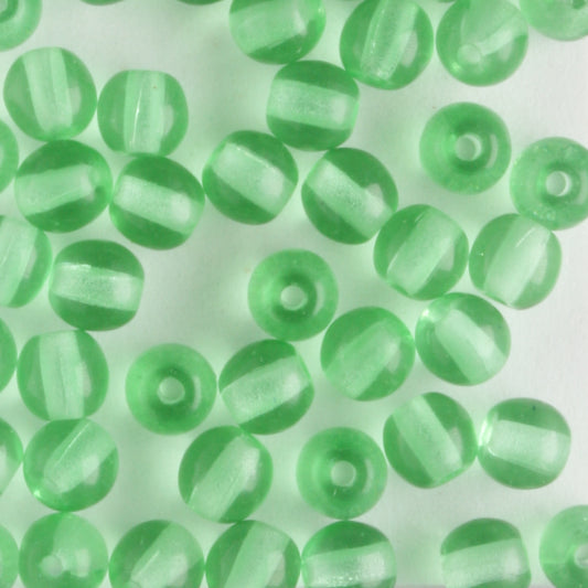 4mm Druk Peridot Green - 100 beads